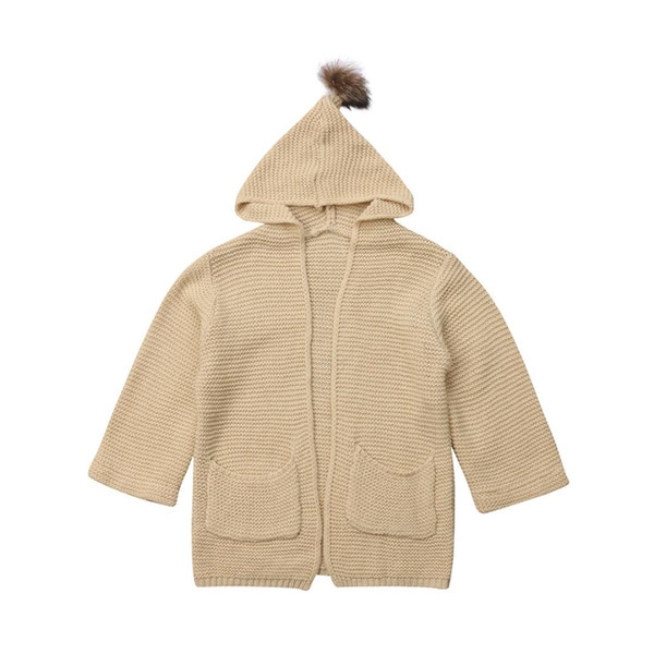 Solid Newborn Infant Baby Girl Knitted Sweater Cardigan Coat Casual Kid Tops