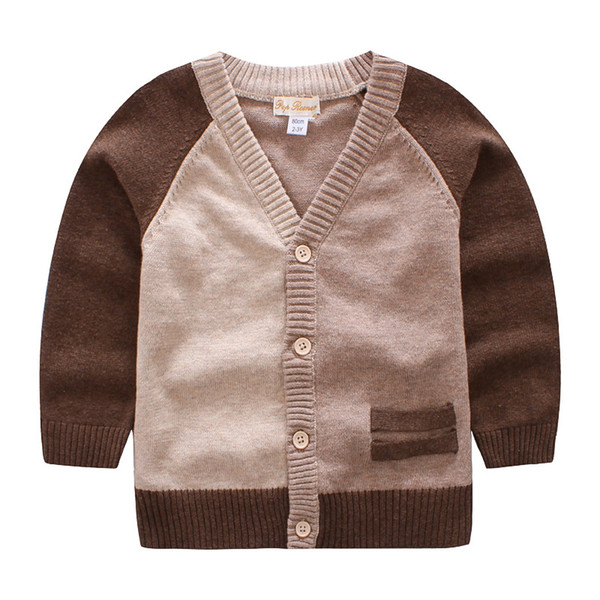 Kids Boys Cardigan England Style Child Boys Knitted Coat Winter Warm Children Sweater Baby Clothes