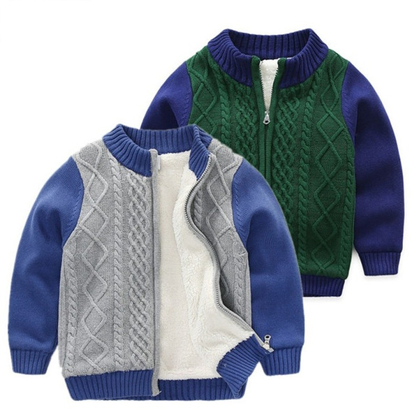 Children Sweater for Boys Winter Autumn New Baby Boys Sweaters Cotton Knitted Zipper Kids Teens Jacket Cardigan Warm Clothes