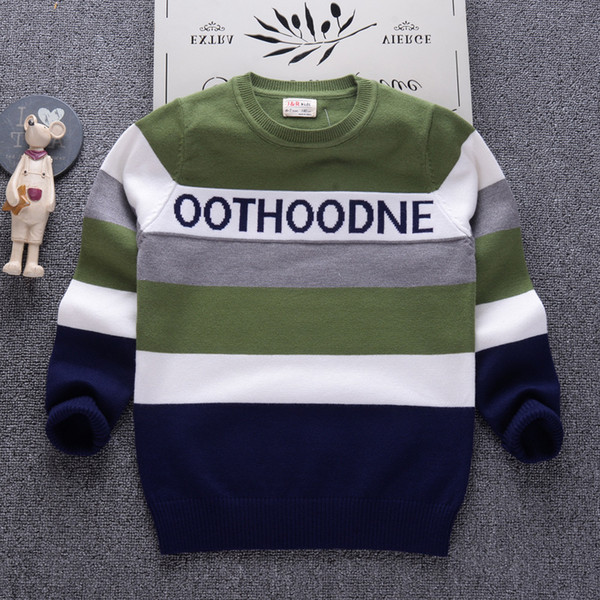 good quality Striped Big Boys Sweaters Kids Clothing Solid Boys Sweaters Autumn New Children's Sweaters Kids Clothing 7-15Y