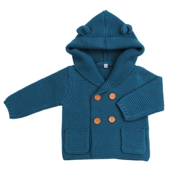 2019 Spring Infrant Baby Hoodid Sweater Autumn Winter Baby Cotton Sweater Outerwear Boy Girl Coat Clothes