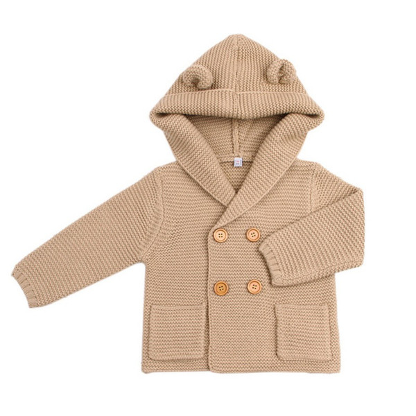 Autumn Winter Cotton Warm Sweater Outerwear Newborn Toddler Boys 0-2Y Children Kids Hoodid Sweater Coat Clothes