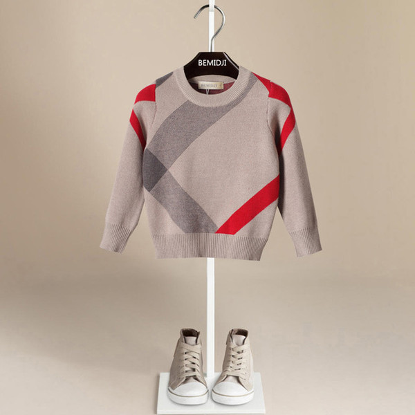 2-6 years old Baby Boy Sweaters Thicken Knitted Classic England Style Kids Pullovers Boys Cardigan Menina