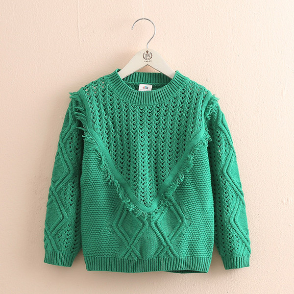 Brand Baby openwork sweater 2019 spring Korean version of the new girl children's wear children's knitted clothes