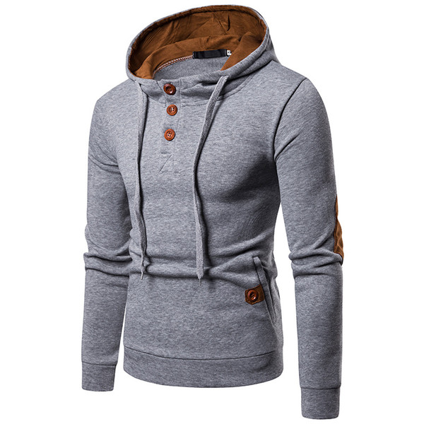 2018 new spring autumn men's large size suede color hooded sweater coat men long sleeve clothing Pullover online free