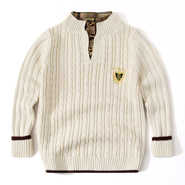 Teenager Sweater Knitwear Clothes Winter Teen Boys Long Sleeve Cardigan Knitted Sweater Toddler White Child Tops 3-12 Years