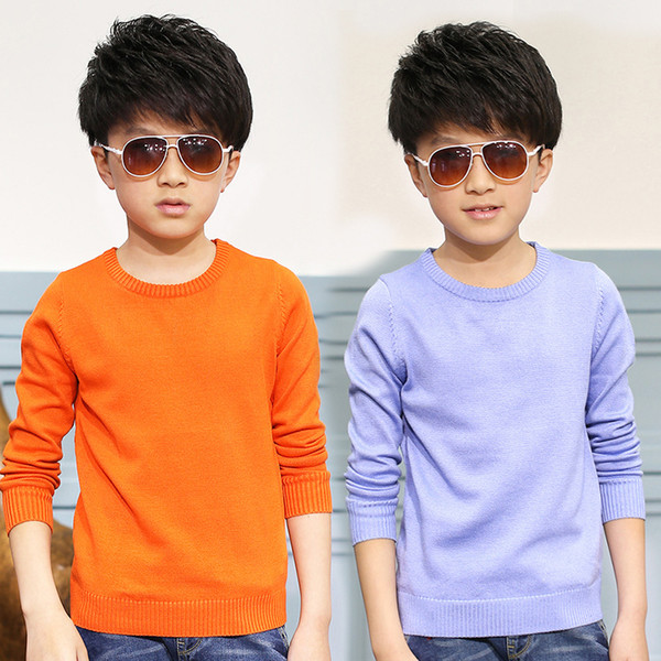 2019 spring children's clothes boys sweaters solid causal long sleeve v neck boy thin knitted sweaters for boys big kids tops