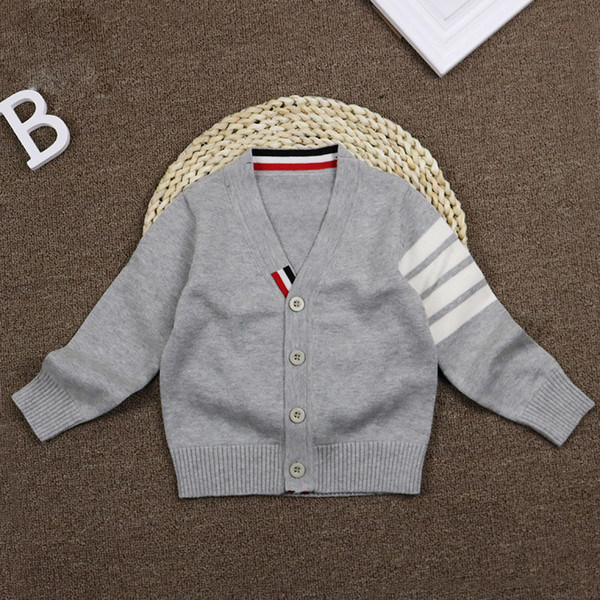 2018 Children Korean Edition Pure Cotton Knitting Cardigan Loose Coat New Product Autumn Korean Edition Children's Clothes Sweater