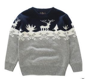 Wholesale and retail 2017 Children clothing boy fanshion pullover sweater Korea style kids deer printed sweater Free shipping