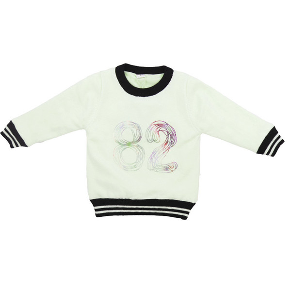 Boy's Sweater Velvet, Thickening, Fashion Printing, Digital Printing, Digital Collar all-match Fashion, Autumn and winter