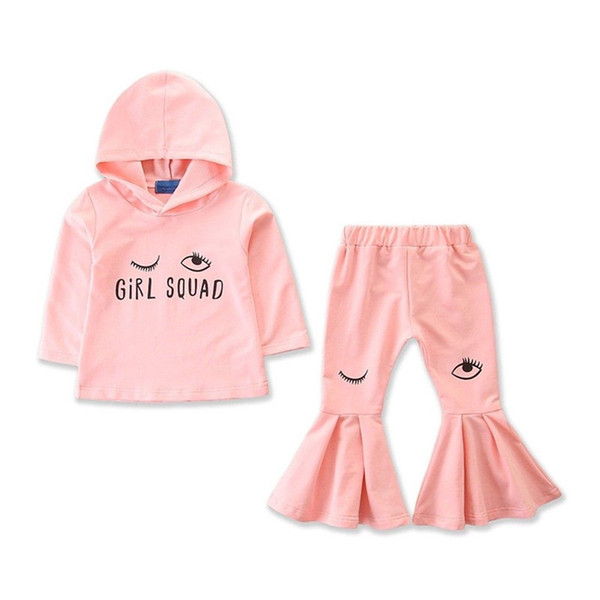 2019 Newborn Baby Girl Hoodies + Pants 2PCS Set Infant Hooded Clothes Set Tracksuit O-Neck Cotton Baby Clothes Long Sleeve