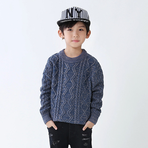 Free shipping 2017 autumn winter new arrival big boys pullover knitting sweaters mixture colours kids clothing blue gray 110-150cm