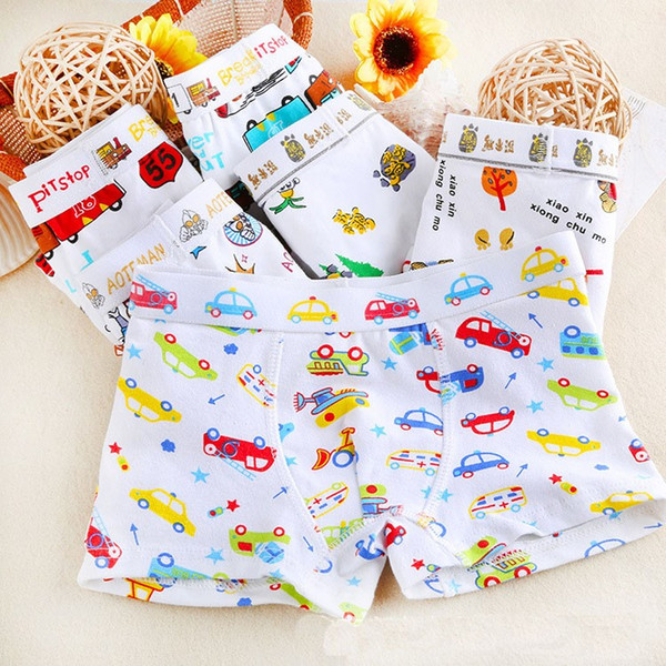 4 Pack cartoon car bear tree monkey bus boys trunk boxers kids briefs shorts child panties cotton pants children underwear teenage clothing