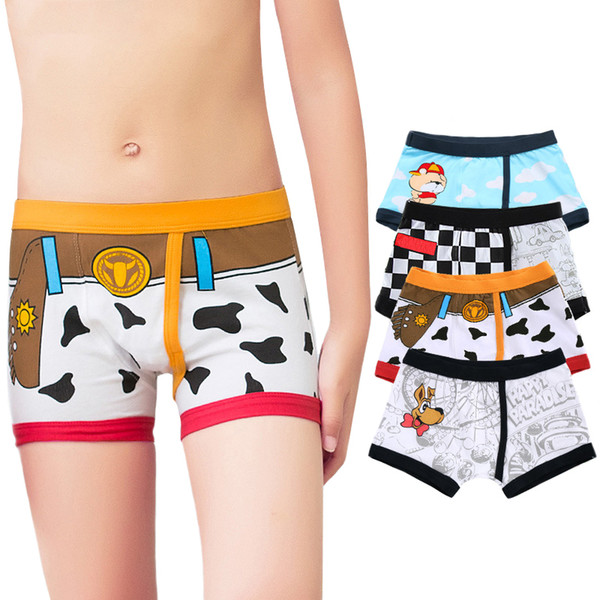 Boys Underwear 4pcs/ Lot For Kids Underwear Boys Boxers Children Panties Cotton Cartoon Underpants Boy 3-14 Years