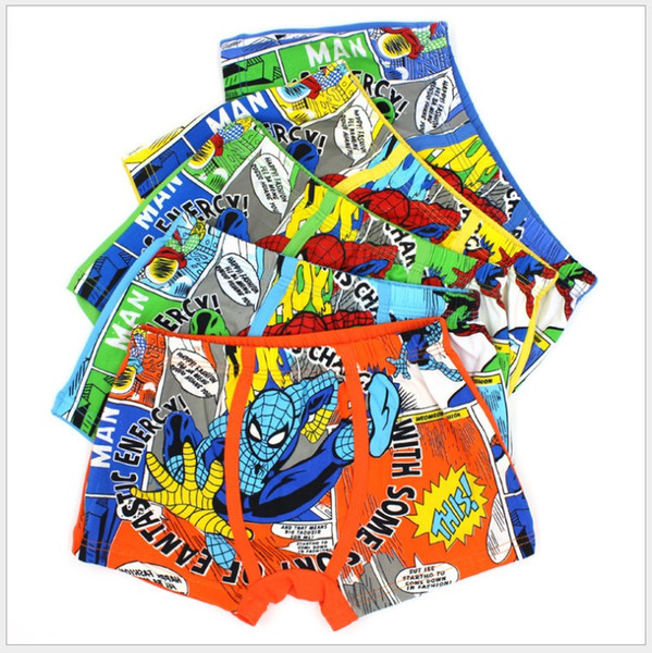 free shipping baby underwear boy boxers shorts 3D cartoon Spider-Man printed Panties lovely design 5 pics a lot wholesale 1-051x8