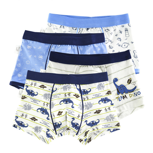 Kids Boys Underwear Cartoon Children's Shorts Panties for Baby Boy Boxers Stripes Teenager Underpants 4-14T 4 Piece