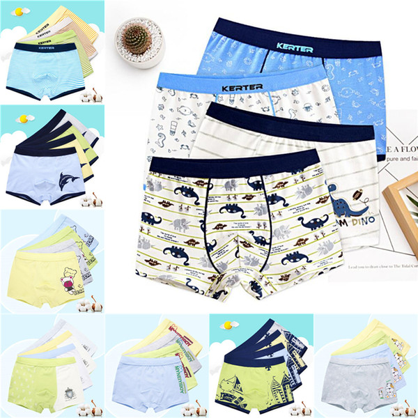 Boys Cotton Underpants 2 pieces/lot 9 Designs 3-14 years old Kids Cotton Panties Boys Cartoon Boxers Pants LA616-2