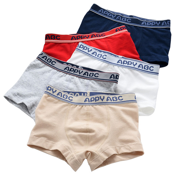 Soft Organic Cotton Kids Boys Underwear Children's Boxer For Boy Shorts Panties Teenage Underwear 2-16y 5 Pcs/lot 3-Kinds Style