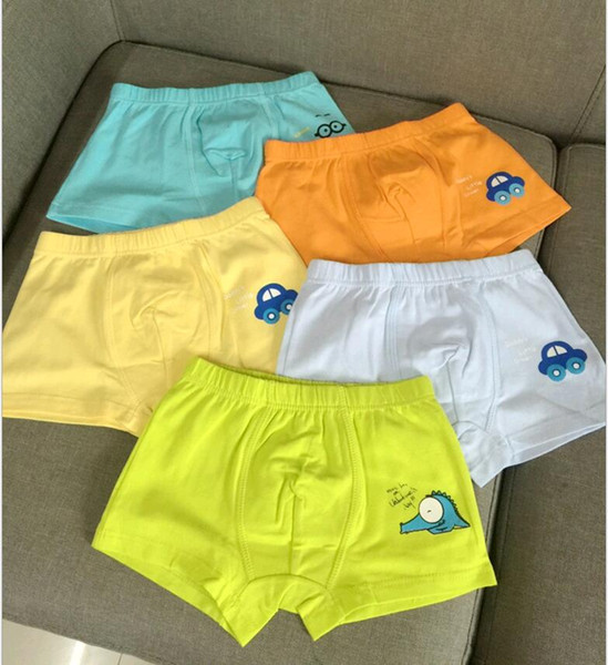 High Quality Cotton Boys Boxer Shorts Solid Color Car Children Kids Underwear Underpants size M L-XXL