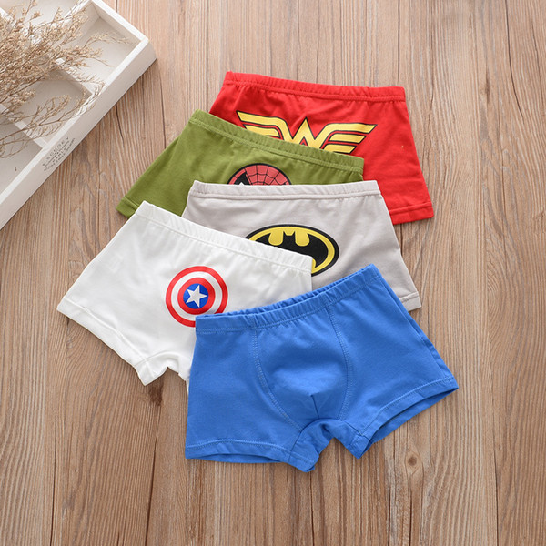 Freeshipping five boy's cotton printed boxer briefs with color cartoon high quality boxer briefs