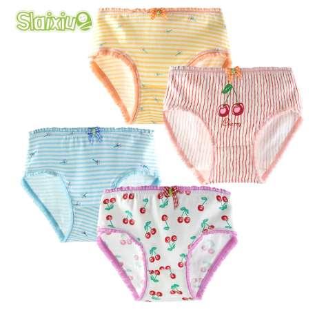 4 Piece/lot Girl Briefs for Teenage Children Clothing Cartoon Kids Underwear Soft Cotton Female Children Baby Panties