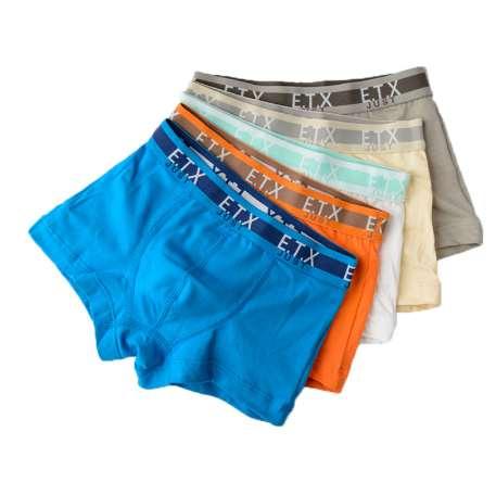 5pcs/lot Solid Color Boy Panties Cotton Children Breathable Underwears Boxer Panties For Boys Kids Shorts Pants BU015