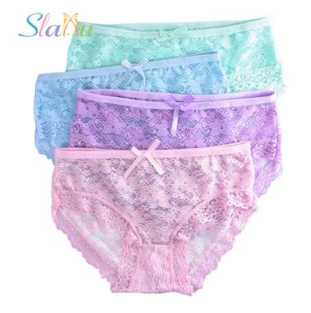 4-Pack Cotton Teenage Girls Underwear Kid Soft Candy Colors Girl Briefs for Panties kids underwear Pants Underpants 9-20T