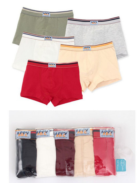 Great Stretch Waistband 5 Pack Boy Briefs Special 3D Cutting Kid Boxer Comfortable Wear 8 Sizes