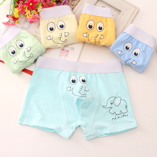 3Pcs Lot Boys ELephant print Children's underwear boxers kids underpants Suitable for 2 years to 12 year old boys flat thin panties S19JS139