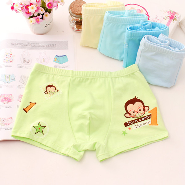 3Pcs Lot Boys Monkey print Children's underwear boxers kids underpants Suitable for 2 years to 12 year old boys flat thin panties S19JS141