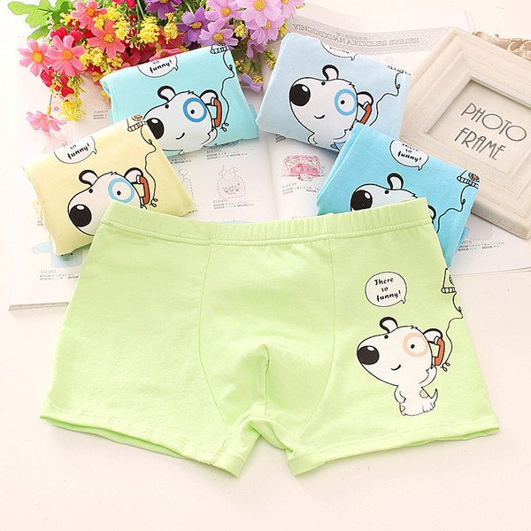 3Pcs Lot Boys Puppy print Children's underwear boxers kids underpants Suitable for 2 years to 12 year old boys flat thin panties S19JS140