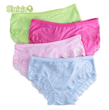 4 Pcs/lot kid underwear Floral Children Girl Lace Short Panties Kids Underwear for Girl Briefs Soft Cotton Baby Underpants 9-20T