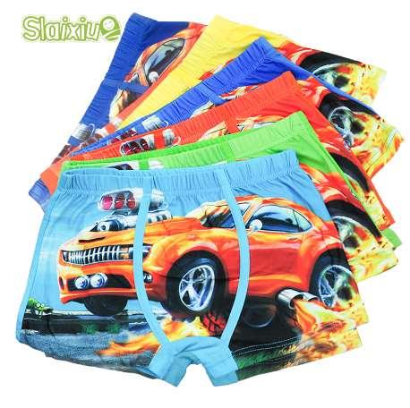 5 Pcs/lot Cartoon Car Kids Boy Underwear For Baby Children's Boxer Underpants Briefs Boys Underware Pants For 3-11 Y