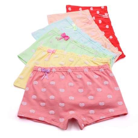 5-Pack Cotton Kids Girls Underwear Short Panties for Girl Candy Colors Children Boxer Baby Underpants Clothing 2-11T