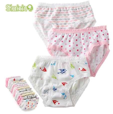 12 Pcs/Lot 100% Organic Cotton Girls Briefs Baby Underwear High Quality Kids Briefs Shorts Panties For Children's Clothes 2-8 y