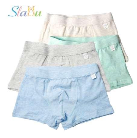 4-Pack Soft Organic Cotton Kids Boys Underwear Shorts Panties Pure Color Baby Boxer Children Teenager Underwear Underpant 2-16 T