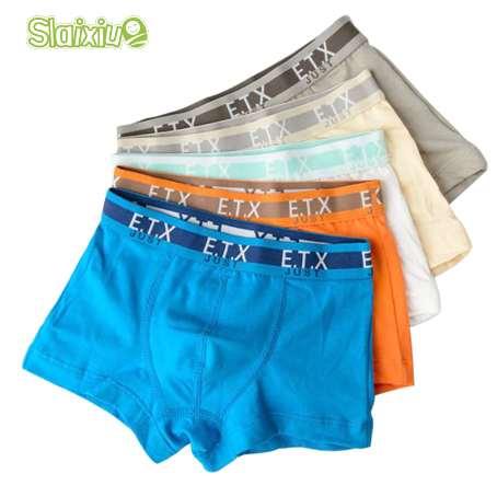 5 Pcs/lot Soft Cotton Kids Boys Underwear Comfortable Pure Color Children's Boy Boxer Shorts Panties Teenage Underwear 2-16y