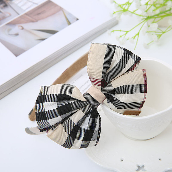 1 PCS New Cute Lattice Big Bowknot Kids Hair Hoop Baby Hairbands Princess Headwear Girls Hair Accessories Children Headbands