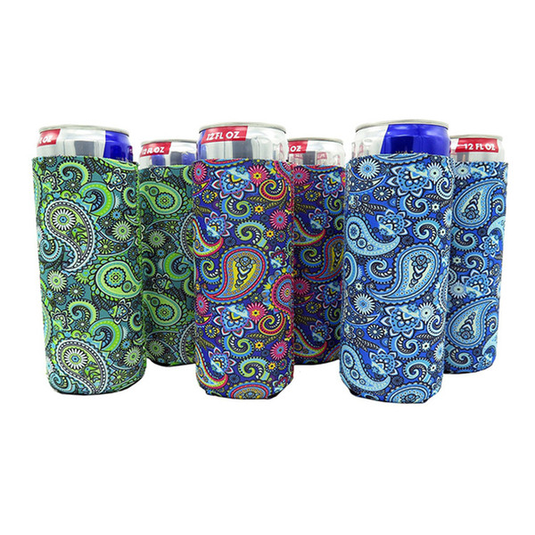 330ml Neoprene Lily Elongated Cups Sleeve Cans Cups Cover Colorful Sunflower Floral Print Cup Holder Beverage Coolers Protector Multi A42701