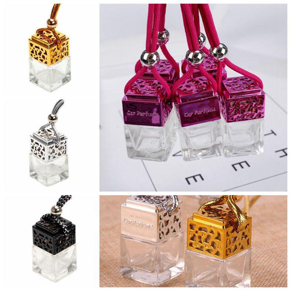 Cube Car Perfume Bottle Car Hanging Perfume Bottle Air Freshener Essential Oils Diffuser Empty Bottle Cartoon Accessories CCA11097 100pcs