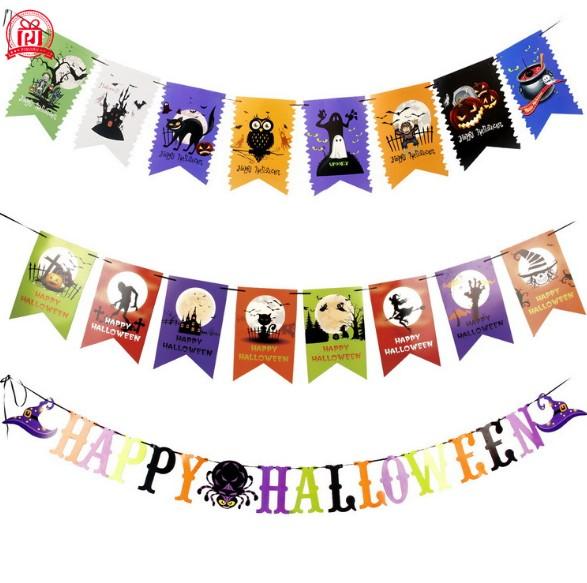 Halloween Scene Decoration Props Bar Interior Pull Flower Ghost Head Spider Pumpkin Bats Ghost Pull Flower Halloween Deccoration 15 style