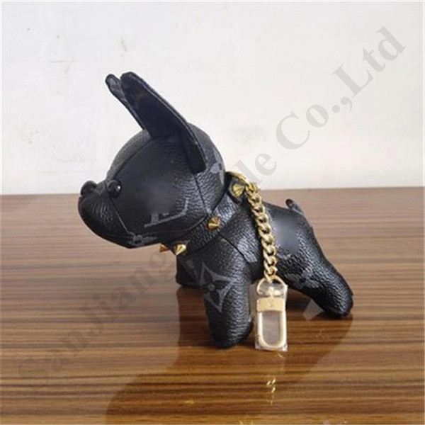 Dog Keychain Pendent Brand Pu Leather Dog Keyring Holder For Women Charm Trinket Bag Jewelry Girls Car Key Chain Couples Gift No Box A123003