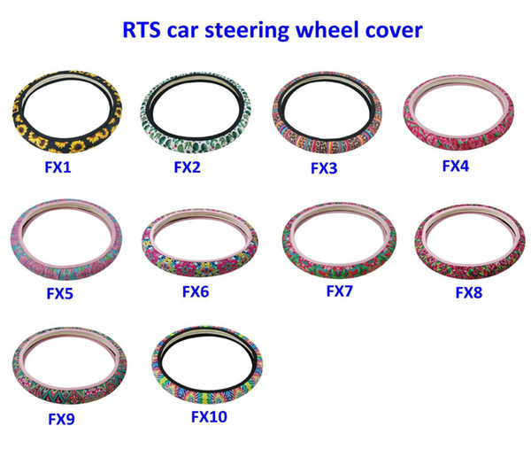 Lily Car Steering Wheel Cover Lilly Neoprene Sunflower Pattern Universal Slip Wheel Cushion Protector 10 colors