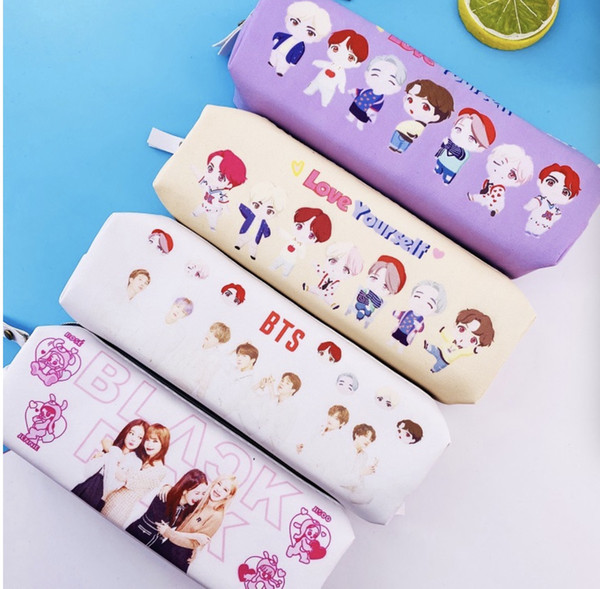10pcs/lot free shipping bts/blackpink new style pencil bag/pouch