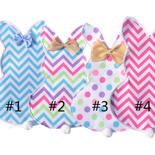 Easter Bunny Hanging Flags DIY Chevron Rabbit and Bow Design Garden Banners Striped Canvas Outdoor Garden Party Decoration Flags E21908