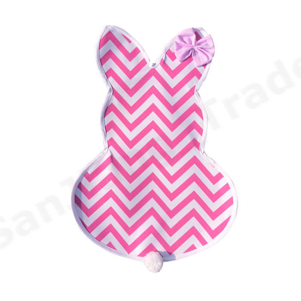 INS Easter Bunny Hanging Flags DIY Wavy Rabbit Bow Garden Banners Striped Canvas Outdoor Garden Flag Party Decoration Flags E21908