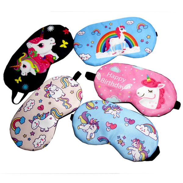 Cartoon Unicorn Eyepatch Fashion Cute Unicorn Shade Eyeshade Travel Portable Sleep Mask Eyes Care Tools Novelty Gift FJ323-U