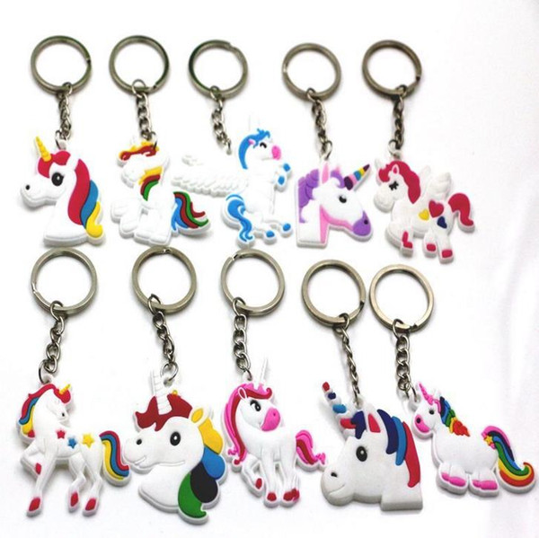 hot sale Unicorn Keychain Keyring Cellphone Charms Handbag Pendant Kids Gift Toys Phone Decoration Accessory Horse Key Ring wholesale