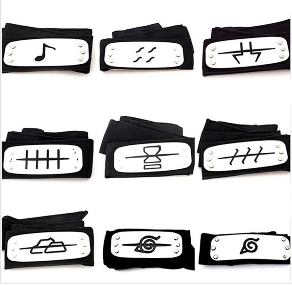 11 styles ANIME Naruto Headband Leaf Village Logo Konoha Kakashi Akatsuki Members Cosplay Costume Accessories blue red black TO792