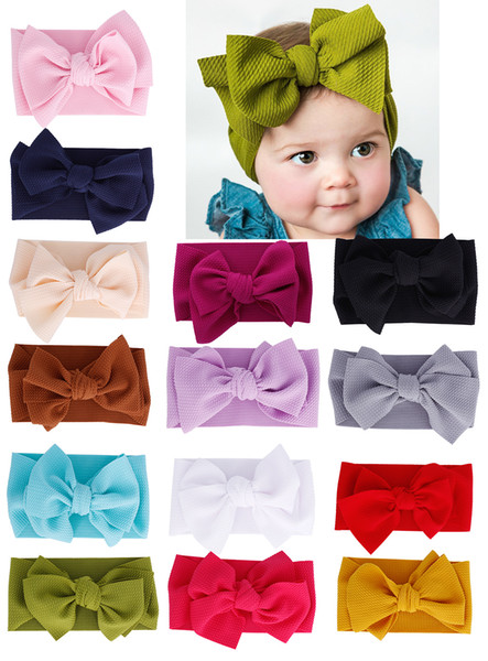 14color Fit All Baby Large Bow Girls Headband 7Inch Big Bowknot Headwrap Kids Bow for Hair Cotton Wide Head Turban Infant Newborn Headbands